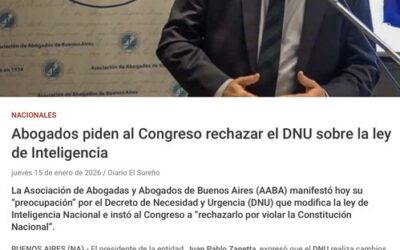 La AABA solicita al Congreso rechazar el DNU 941/2025 sobre Ley de Inteligencia